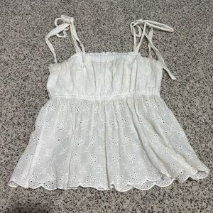 American Eagle Outfitters White Eyelet Tank